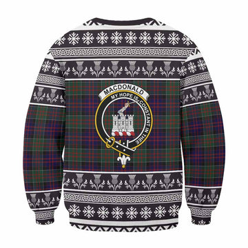 MacDonald (McDonald) of Clanranald Clan Tartan Christmas Sweatshirt with Family Crest