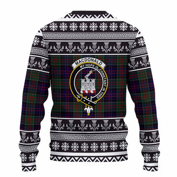 MacDonald (McDonald) of Clanranald Clan Tartan Christmas Ugly Sweater with Family Crest