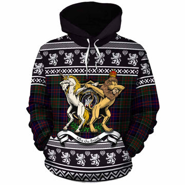 MacDonald (McDonald) of Clanranald Clan Tartan Crest Christmas Cotton Hoodie Coat of Arms Funny Style