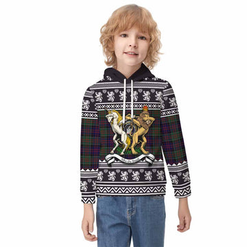 MacDonald (McDonald) of Clanranald Clan Tartan Crest Christmas Kid Hoodie Coat of Arms Funny Style