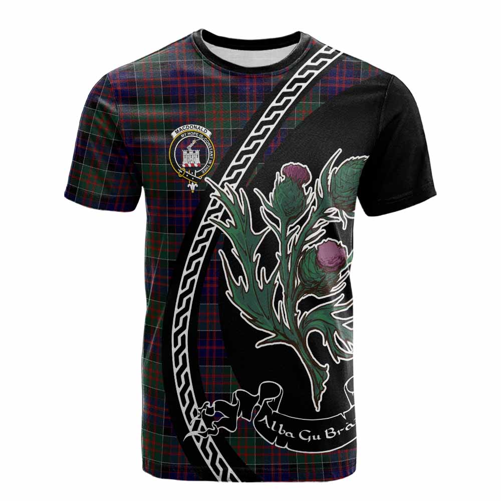 MacDonald (McDonald) of Clanranald Family Crest Tartan Cotton T-shirt Alba Thistle Inspired - Tartan Vibes Clothing
