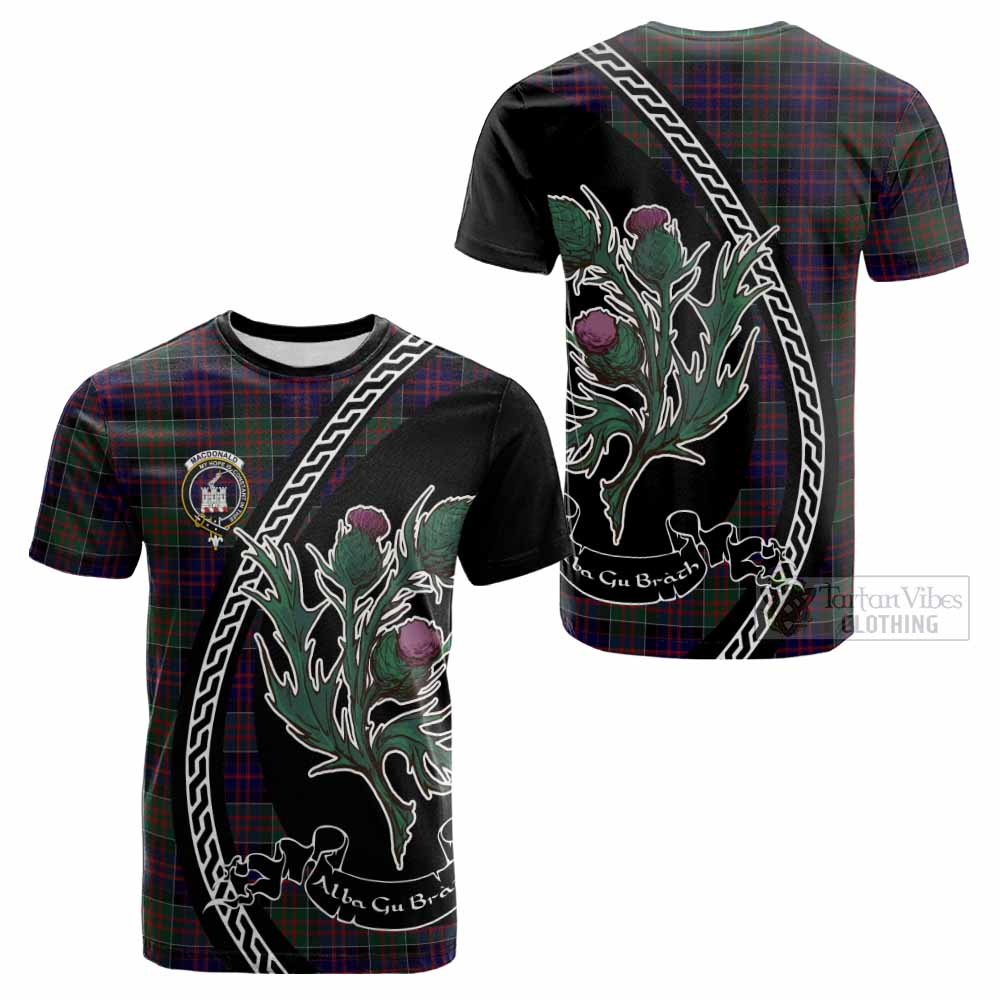 MacDonald (McDonald) of Clanranald Family Crest Tartan Cotton T-shirt Alba Thistle Inspired - Tartan Vibes Clothing