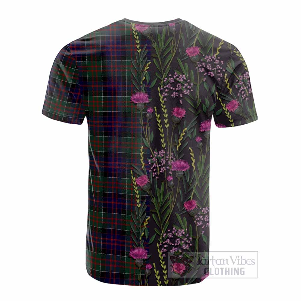 MacDonald (McDonald) of Clanranald Family Crest Tartan Cotton T-shirt Scottish Thistle Flower Pattern Half Style - Tartan Vibes Clothing