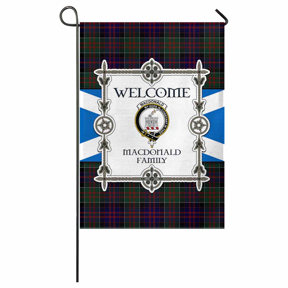 MacDonald (McDonald) of Clanranald Family Crest Tartan Welcome Garden Flag Saltire Harmony Style - Tartan Vibes Clothing