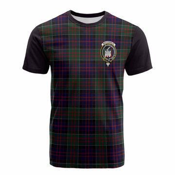 MacDonald (McDonald) of Clanranald Tartan Accent Cotton T-shirt with Family Crest