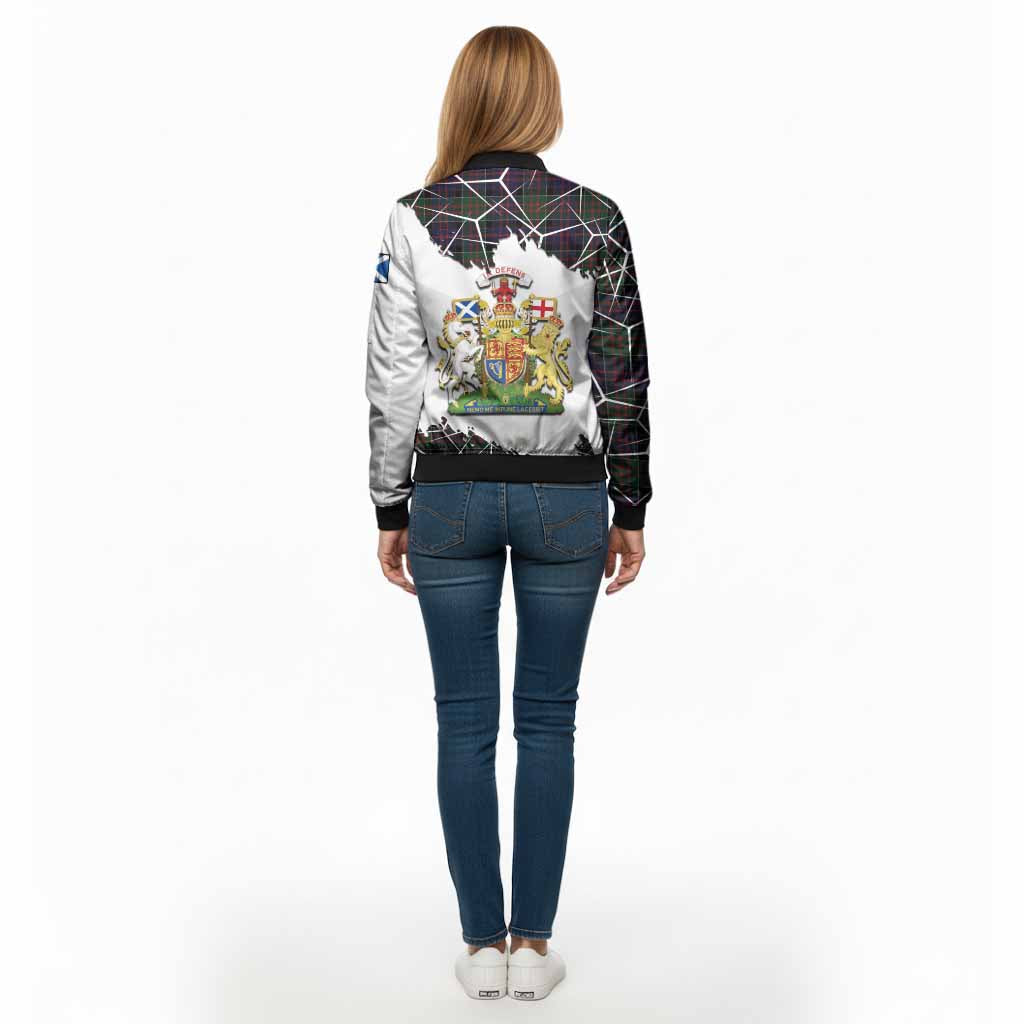 MacDonald (McDonald) of Clanranald Tartan Bomber Jacket with Family Crest and Lion Rampant Grunge Style