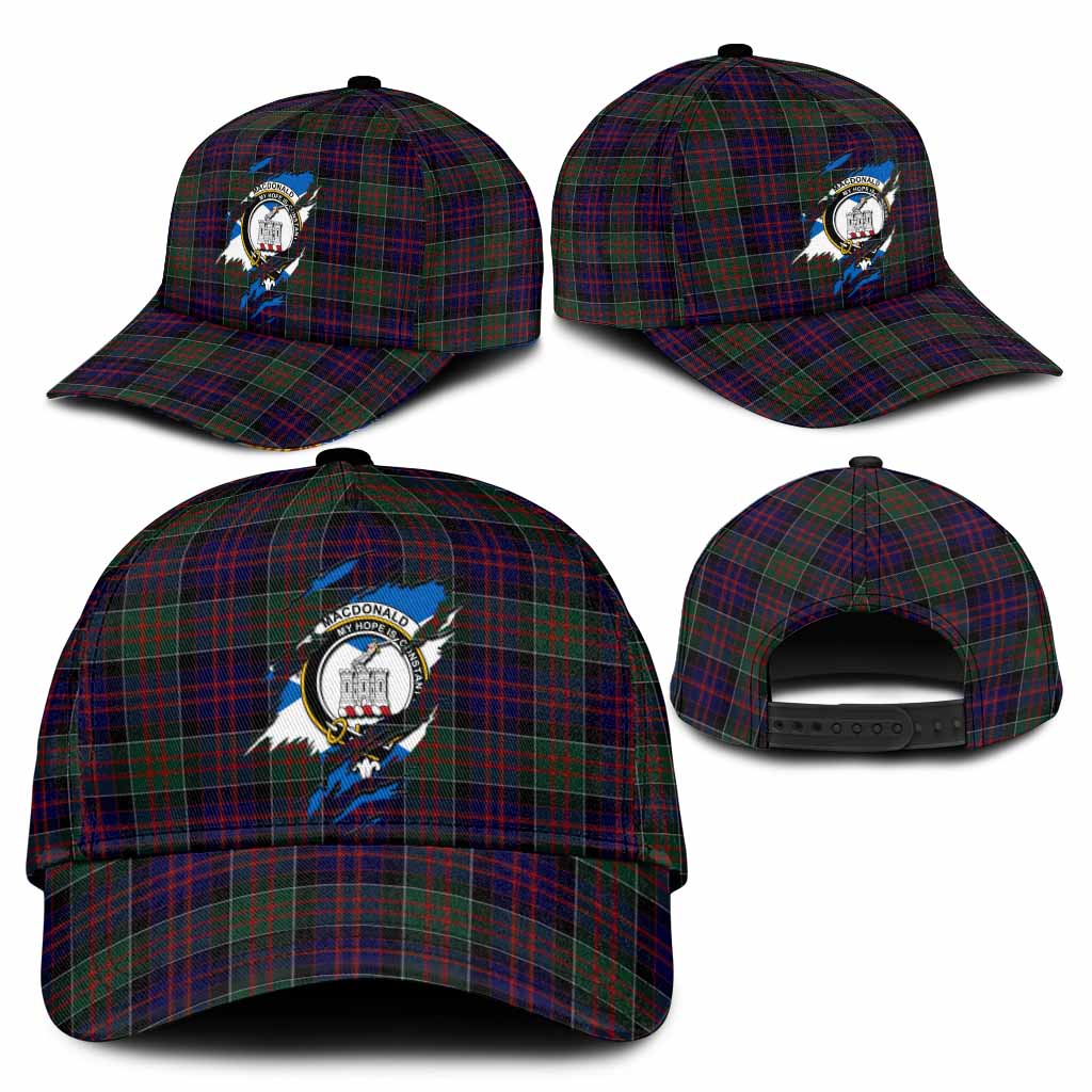 MacDonald (McDonald) of Clanranald Tartan Classic Cap with Family Crest In Me Style