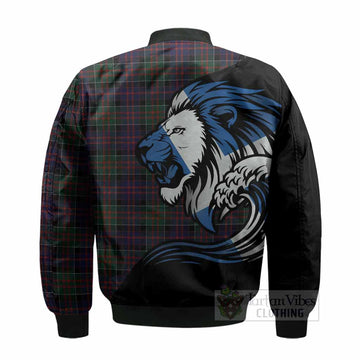 MacDonald (McDonald) of Clanranald Tartan Crest Bomber Jacket Scottish Golden Lions Wave Flow