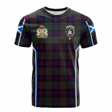 MacDonald (McDonald) of Clanranald Tartan Crest Cotton T-shirt Scotland Coat of Arm Flag Style