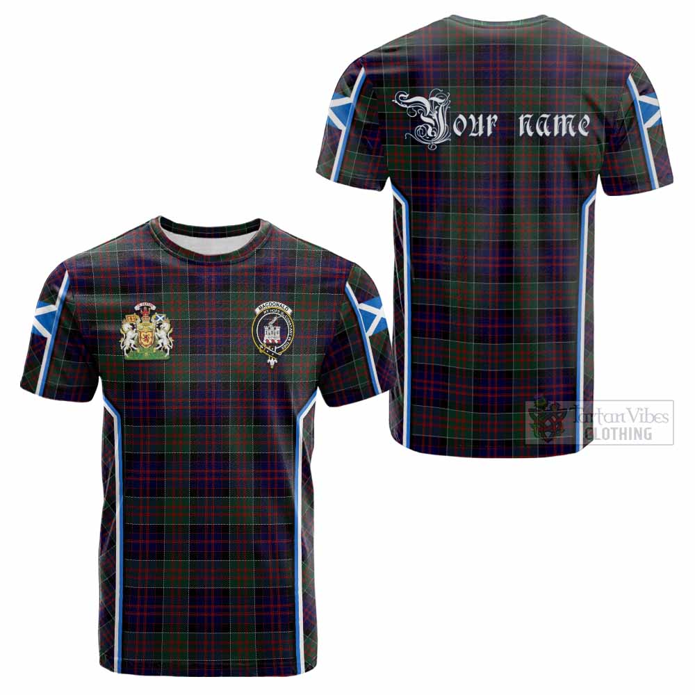 MacDonald (McDonald) of Clanranald Tartan Crest Cotton T-shirt Scotland Coat of Arm Flag Style - Tartan Vibes Clothing