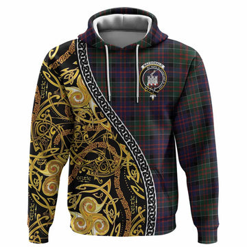 MacDonald (McDonald) of Clanranald Tartan Crest Hoodie Celtic Knot and Triple Trickle Spiral Symbols