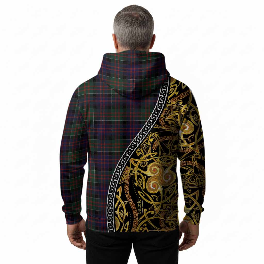 MacDonald (McDonald) of Clanranald Tartan Crest Hoodie Celtic Knot and Triple Trickle Spiral Symbols