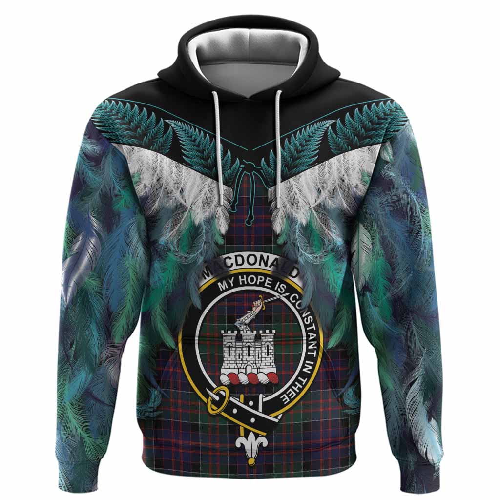 MacDonald (McDonald) of Clanranald Tartan Crest Hoodie New Zealand Maori Korowai Cloak