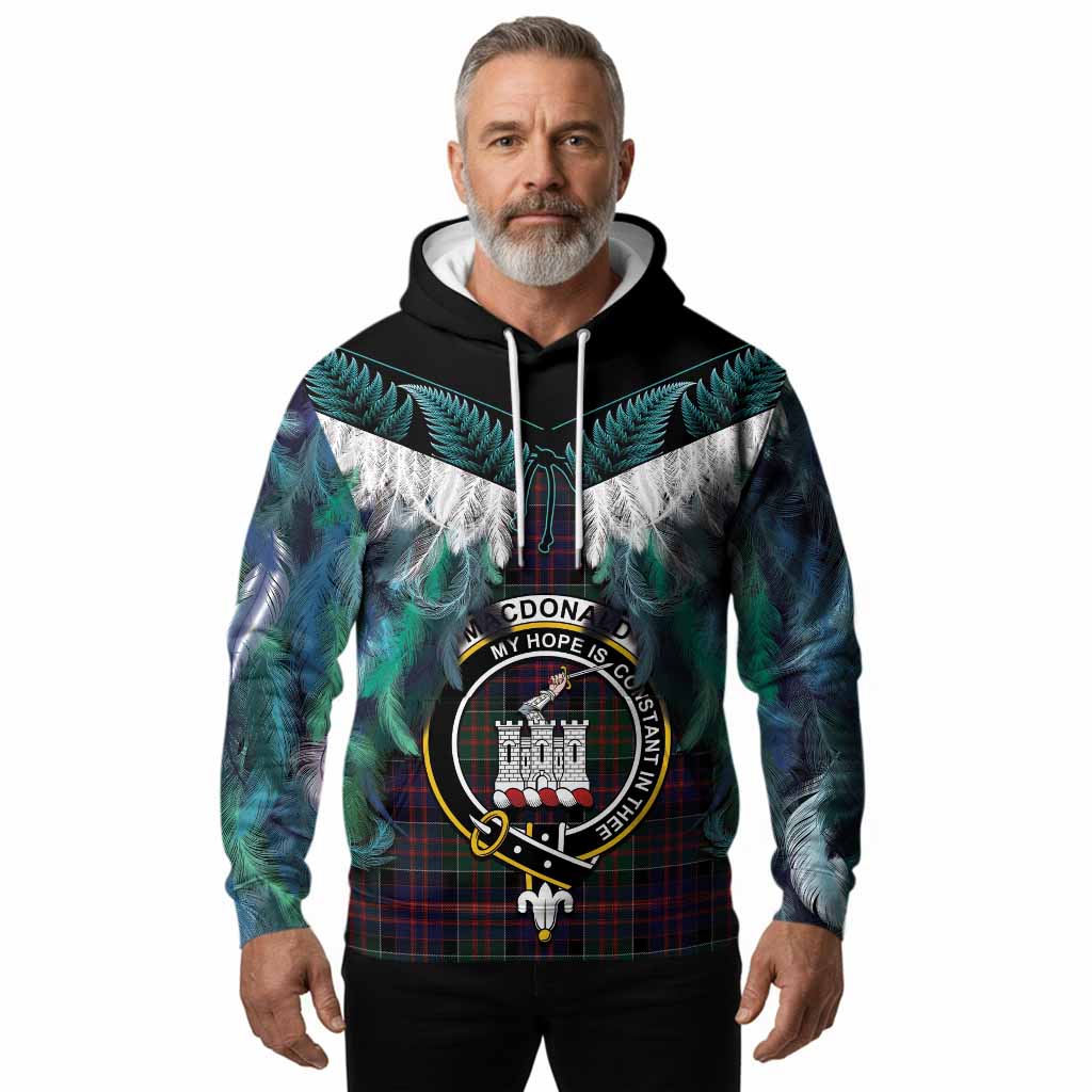 MacDonald (McDonald) of Clanranald Tartan Crest Hoodie New Zealand Maori Korowai Cloak