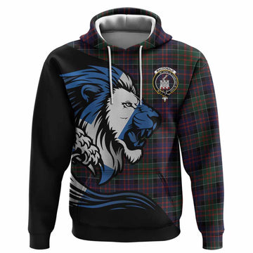 MacDonald (McDonald) of Clanranald Tartan Crest Hoodie Scottish Golden Lions Wave Flow