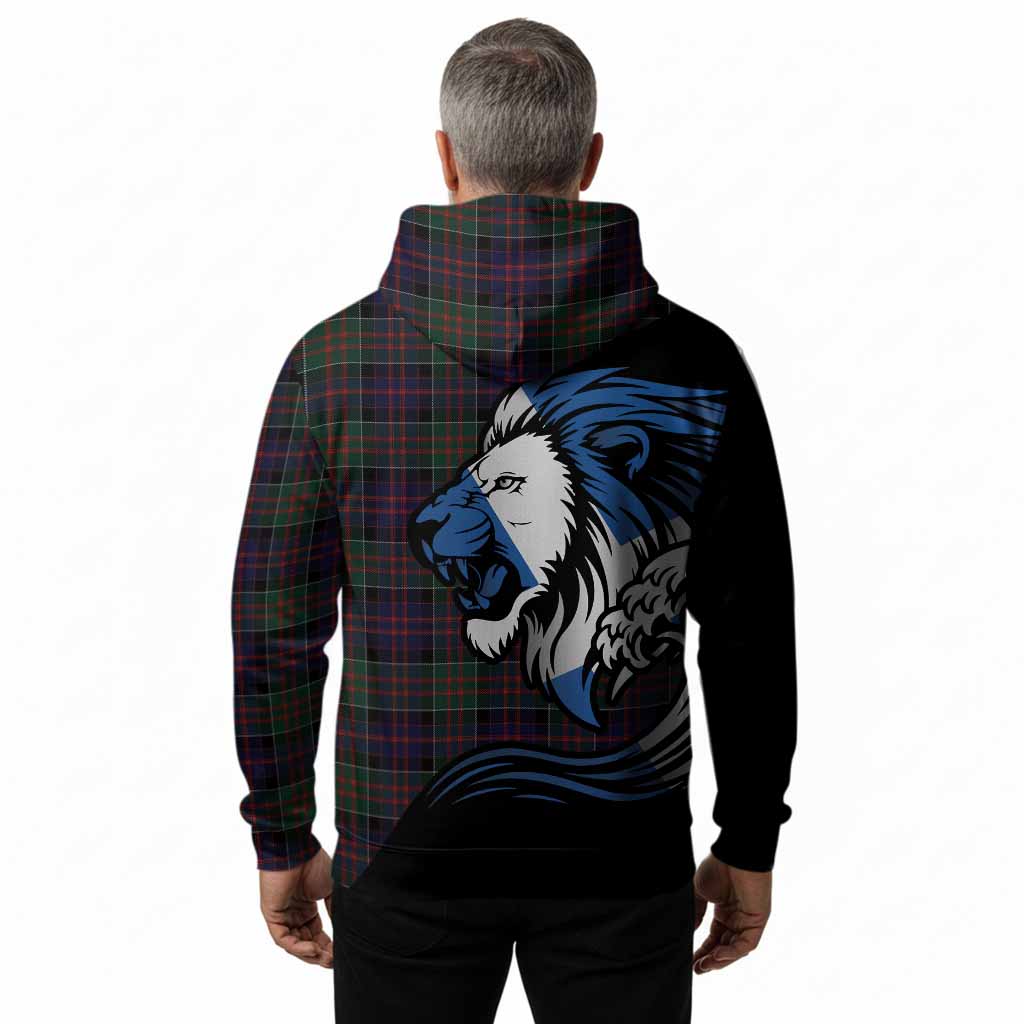 MacDonald (McDonald) of Clanranald Tartan Crest Hoodie Scottish Golden Lions Wave Flow