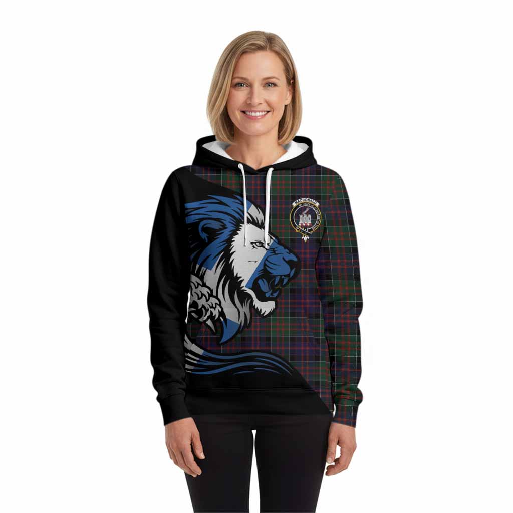 MacDonald (McDonald) of Clanranald Tartan Crest Hoodie Scottish Golden Lions Wave Flow