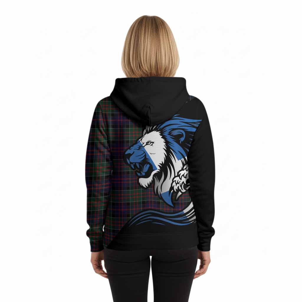MacDonald (McDonald) of Clanranald Tartan Crest Hoodie Scottish Golden Lions Wave Flow