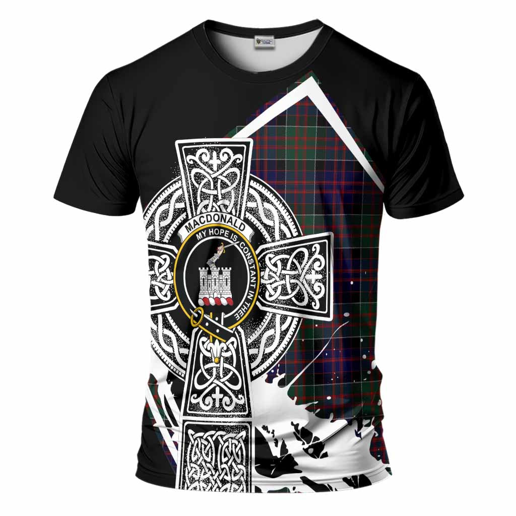 MacDonald (McDonald) of Clanranald Tartan Crest T-Shirt Scottish Celtic Cross Heritage Kid's Shirt - Tartan Vibes Clothing