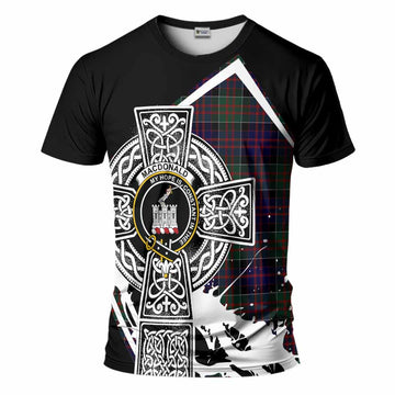 MacDonald (McDonald) of Clanranald Tartan Crest T-Shirt Scottish Celtic Cross Heritage