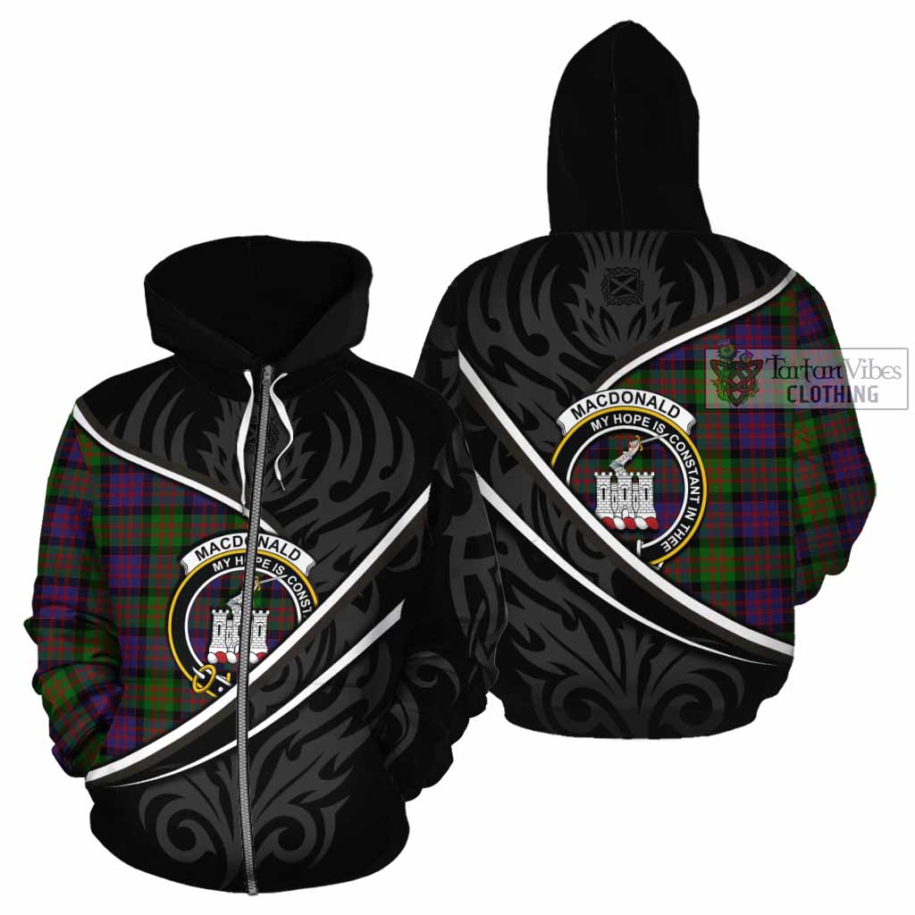 MacDonald (McDonald) of Clanranald Tartan Family Crest Cotton Hoodie Celtic Scottish Thistle Floral - Tartan Vibes Clothing