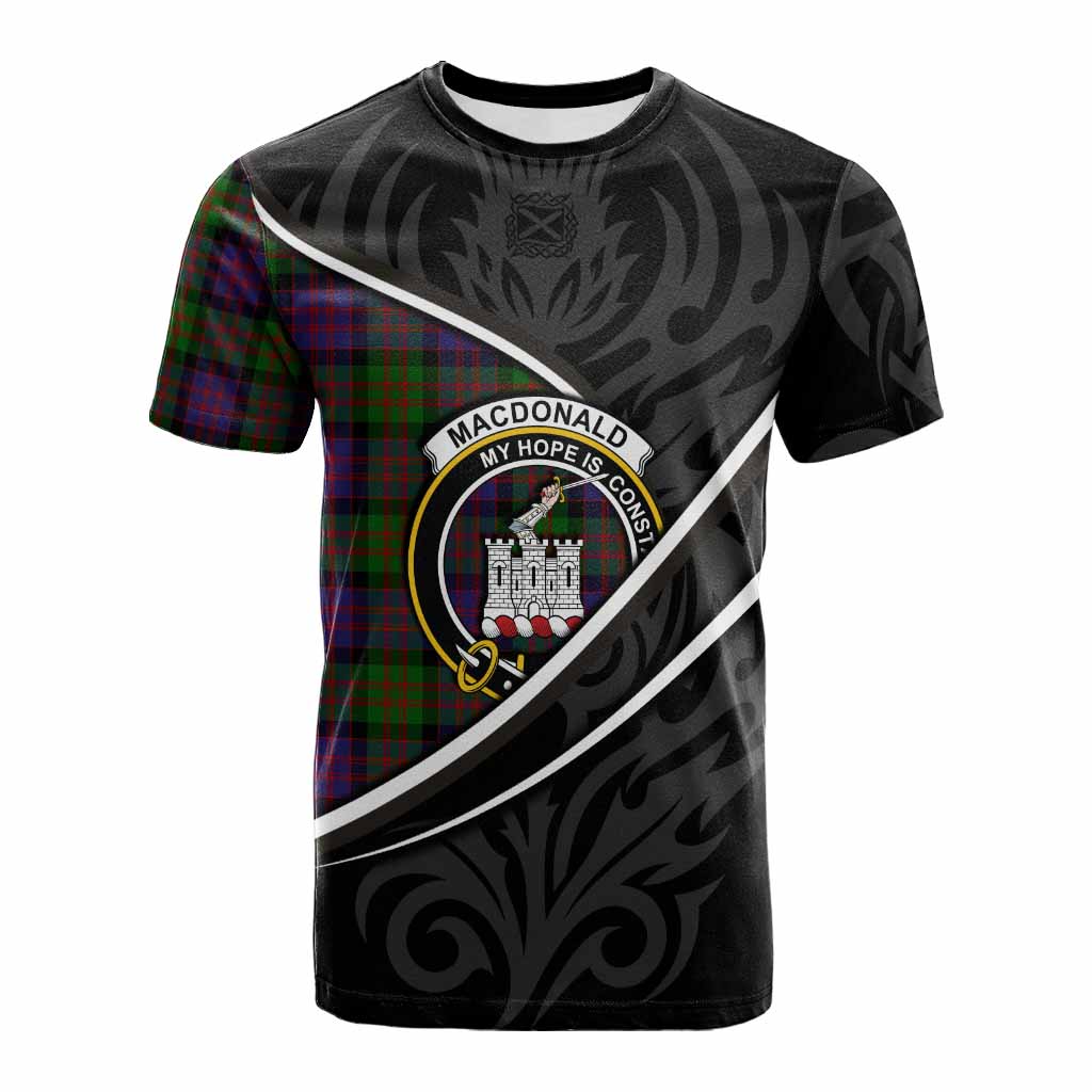 MacDonald (McDonald) of Clanranald Tartan Family Crest Cotton T-shirt Celtic Scottish Thistle Floral - Tartan Vibes Clothing