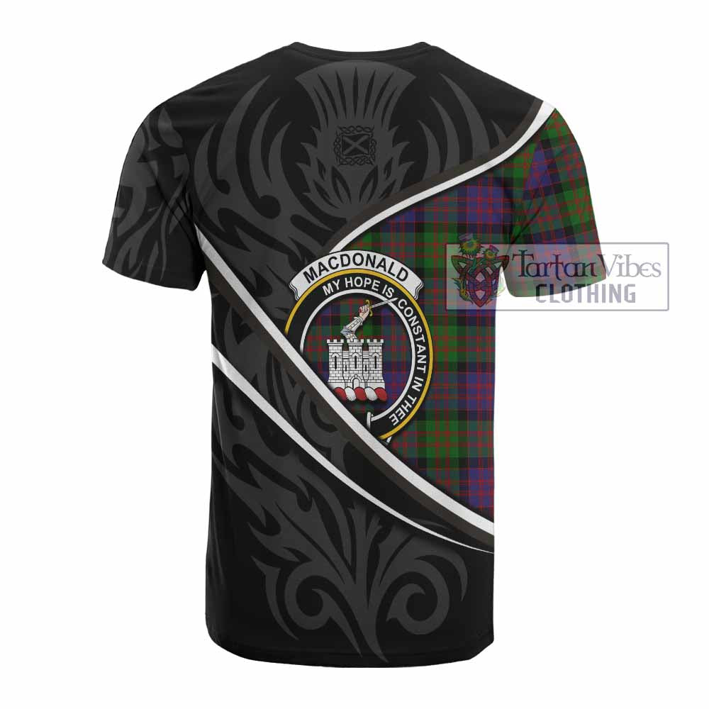 MacDonald (McDonald) of Clanranald Tartan Family Crest Cotton T-shirt Celtic Scottish Thistle Floral - Tartan Vibes Clothing
