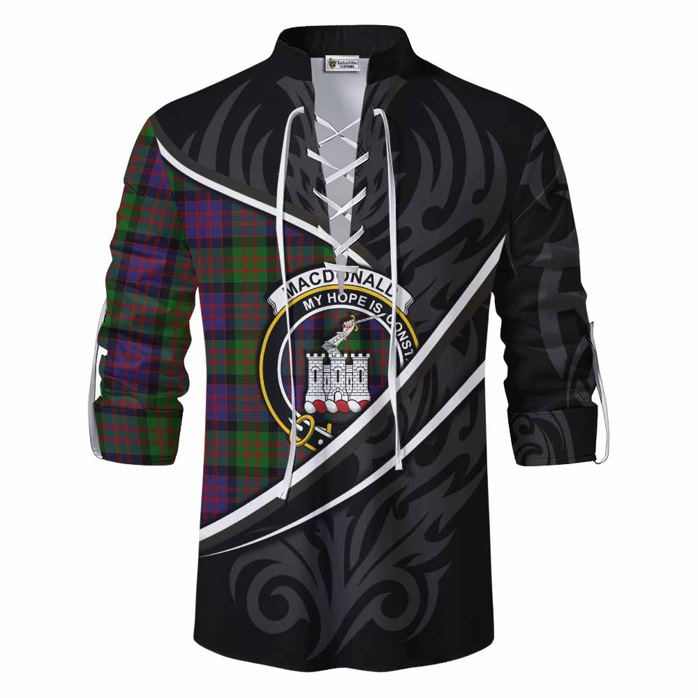 MacDonald (McDonald) of Clanranald Tartan Family Crest Ghillie Kilt Shirt Celtic Scottish Thistle Floral - Tartan Vibes Clothing