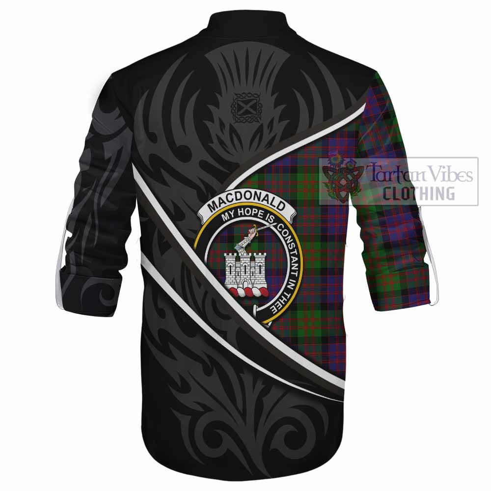 MacDonald (McDonald) of Clanranald Tartan Family Crest Ghillie Kilt Shirt Celtic Scottish Thistle Floral - Tartan Vibes Clothing