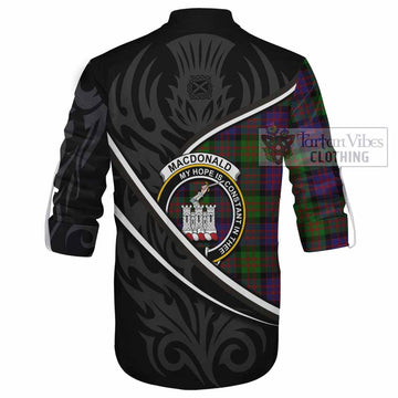 MacDonald (McDonald) of Clanranald Tartan Family Crest Ghillie Kilt Shirt Celtic Scottish Thistle Floral - Tartan Vibes Clothing