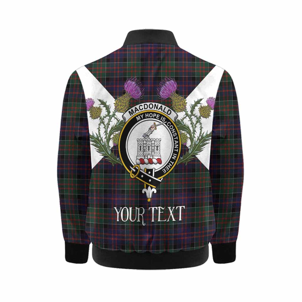 MacDonald (McDonald) of Clanranald Tartan Family Crest Kid Bomber Jacket Scottish Burns Night Thistle Floral