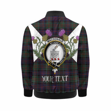 MacDonald (McDonald) of Clanranald Tartan Family Crest Kid Bomber Jacket Scottish Burns Night Thistle Floral
