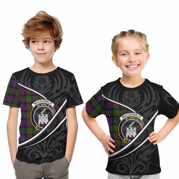 MacDonald (McDonald) of Clanranald Tartan Family Crest Kid T-shirt Celtic Scottish Thistle Floral