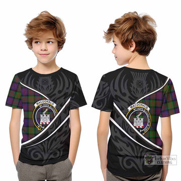 MacDonald (McDonald) of Clanranald Tartan Family Crest Kid T-shirt Celtic Scottish Thistle Floral