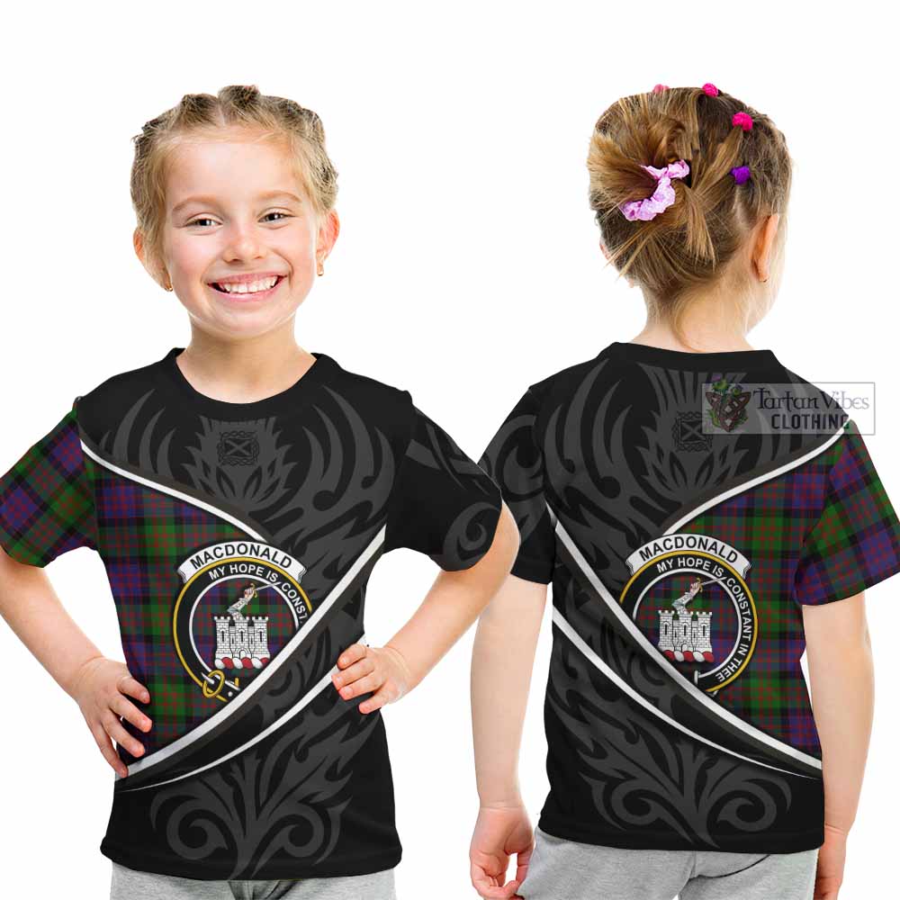MacDonald (McDonald) of Clanranald Tartan Family Crest Kid T-shirt Celtic Scottish Thistle Floral - Tartan Vibes Clothing
