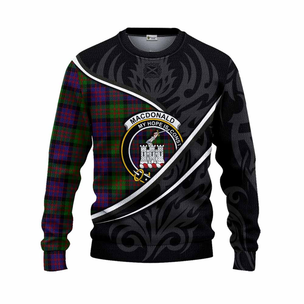 MacDonald (McDonald) of Clanranald Tartan Family Crest Knitted Sweater Celtic Scottish Thistle Floral - Tartan Vibes Clothing