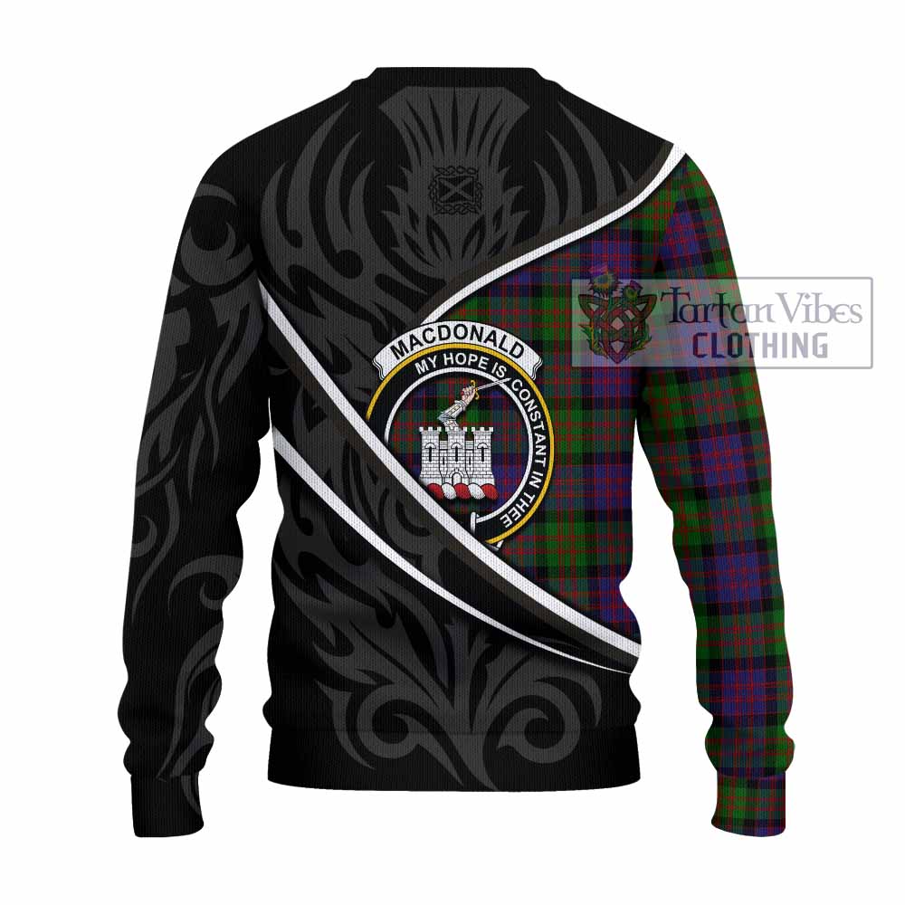 MacDonald (McDonald) of Clanranald Tartan Family Crest Knitted Sweater Celtic Scottish Thistle Floral - Tartan Vibes Clothing