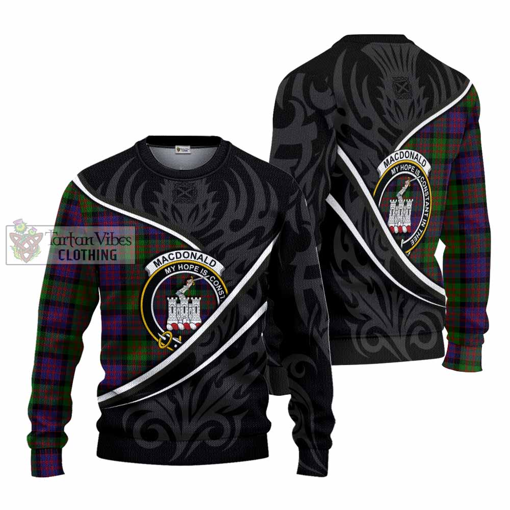 MacDonald (McDonald) of Clanranald Tartan Family Crest Knitted Sweater Celtic Scottish Thistle Floral - Tartan Vibes Clothing