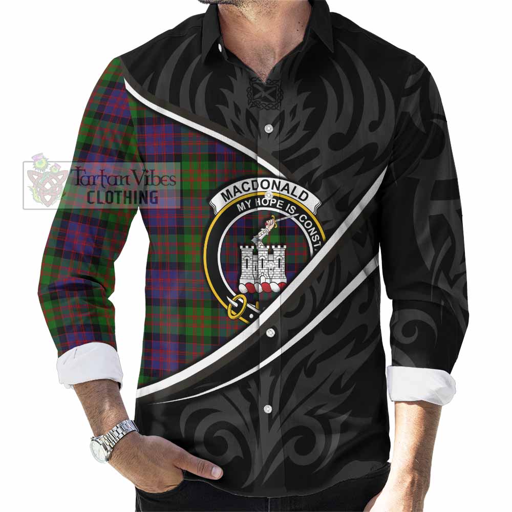 MacDonald (McDonald) of Clanranald Tartan Family Crest Long Sleeve Button Shirts Celtic Scottish Thistle Floral - Tartan Vibes Clothing