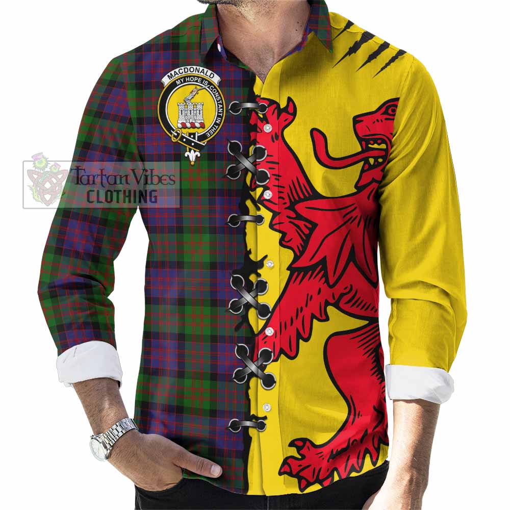 MacDonald (McDonald) of Clanranald Tartan Family Crest Long Sleeve Button Shirts Lion Rampant Honor - Tartan Vibes Clothing
