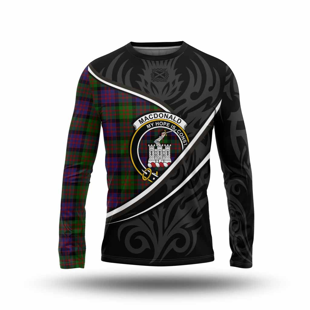 MacDonald (McDonald) of Clanranald Tartan Family Crest Long Sleeve T-Shirt Celtic Scottish Thistle Floral - Tartan Vibes Clothing