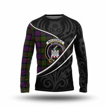MacDonald (McDonald) of Clanranald Tartan Family Crest Long Sleeve T-Shirt Celtic Scottish Thistle Floral - Tartan Vibes Clothing