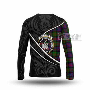 MacDonald (McDonald) of Clanranald Tartan Family Crest Long Sleeve T-Shirt Celtic Scottish Thistle Floral - Tartan Vibes Clothing
