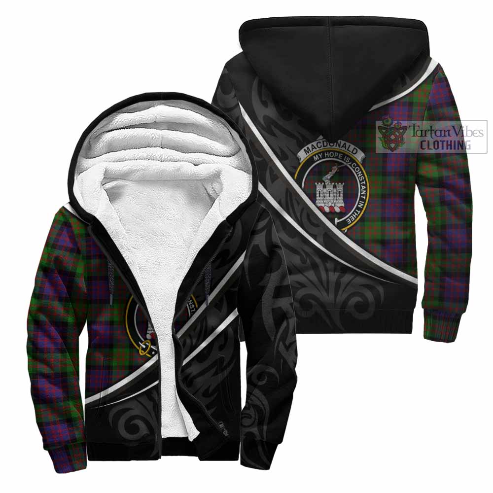 MacDonald (McDonald) of Clanranald Tartan Family Crest Sherpa Hoodie Celtic Scottish Thistle Floral - Tartan Vibes Clothing