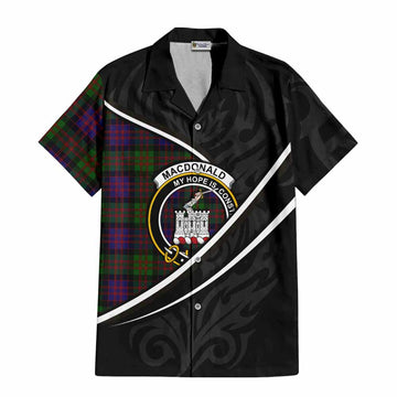 MacDonald (McDonald) of Clanranald Tartan Family Crest Short Sleeve Button Shirt Celtic Scottish Thistle Floral - Tartan Vibes Clothing