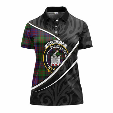 MacDonald (McDonald) of Clanranald Tartan Family Crest Women's Polo Shirt Celtic Scottish Thistle Floral - Tartan Vibes Clothing