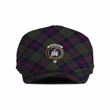 MacDonald (McDonald) of Clanranald Tartan Flat Cap, Jeff Cap Cross Style with Family Crest