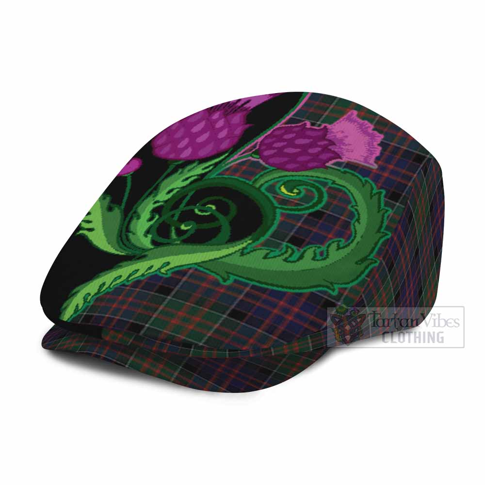 MacDonald (McDonald) of Clanranald Tartan Flat Cap, Jeff Cap Traditional Scottish Thistle