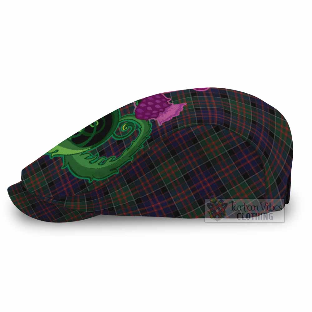 MacDonald (McDonald) of Clanranald Tartan Flat Cap, Jeff Cap Traditional Scottish Thistle