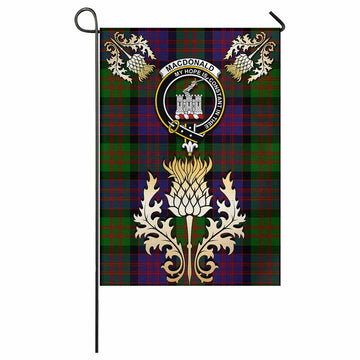 MacDonald (McDonald) of Clanranald Tartan Garden Flag with Golden Regal Scottish Thistle Emblem - Tartan Vibes Clothing